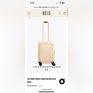 Beis front pocket carry on roller in beige